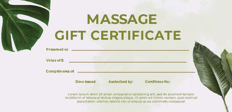 10+ Massage Gift Certificate free psd template