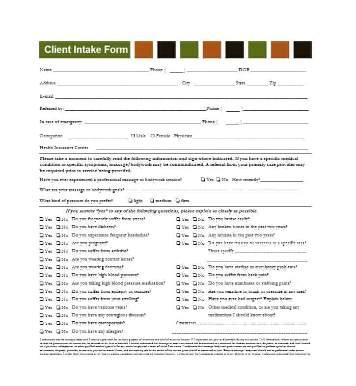 59 Best Massage Intake Forms for any Client