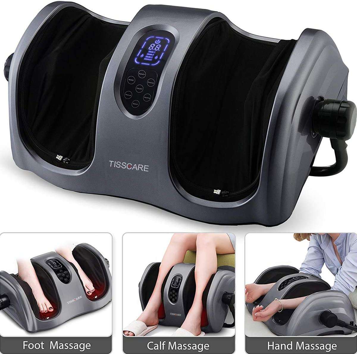 Amazon.com: TISSCARE Shiatsu Calf Foot Massager Machine with Heat Leg ...