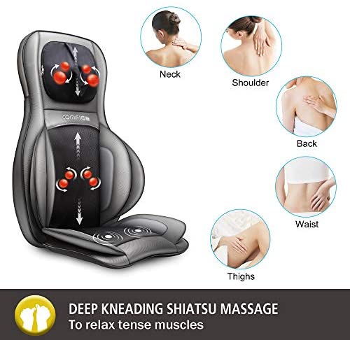Comfier Shiatsu Neck &  Back Massager  2D/3D Kneading Full Back ...
