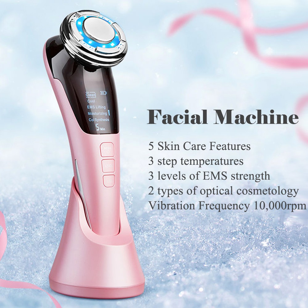 Face Massager Facial Beauty Machine Ultrasonic Hot &  Cold Facial ...