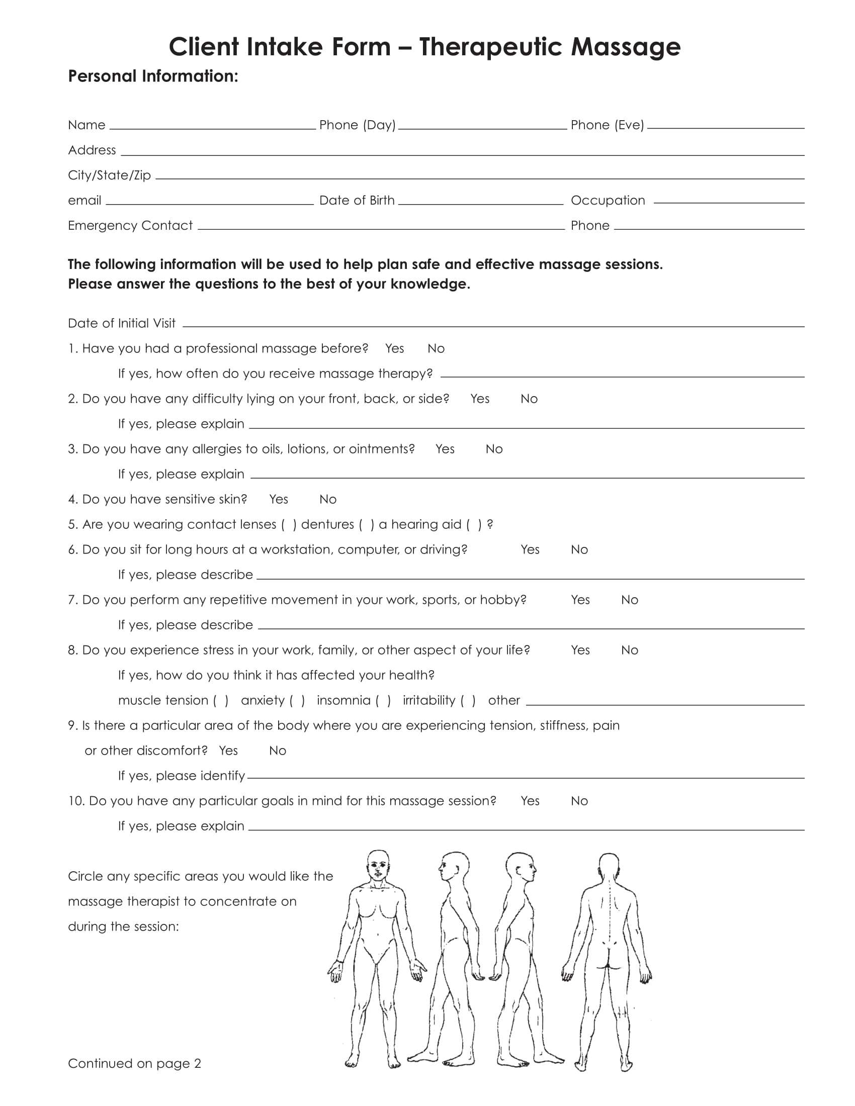 FREE 4+ Therapy Intake Forms in PDF