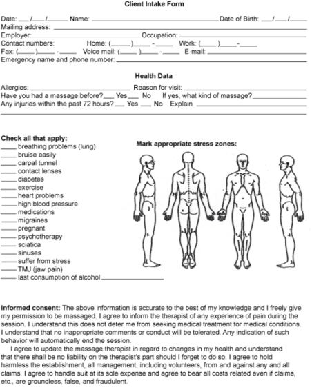 Is your Massage Therapy Intake Form Compliant?