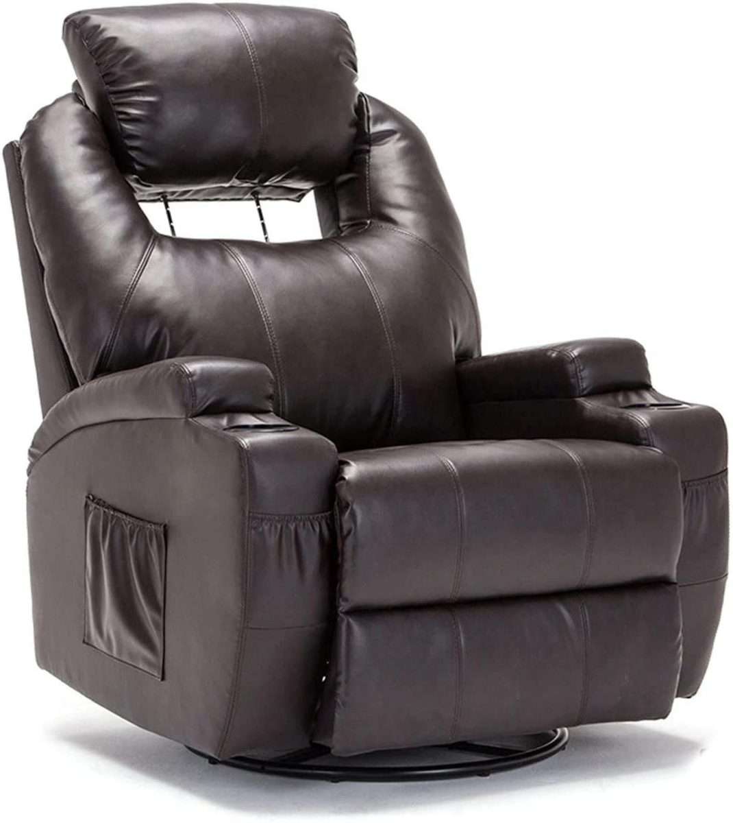 Massage Recliner Chair Bonded Leather Heated Reclining Rocker Lounge ...