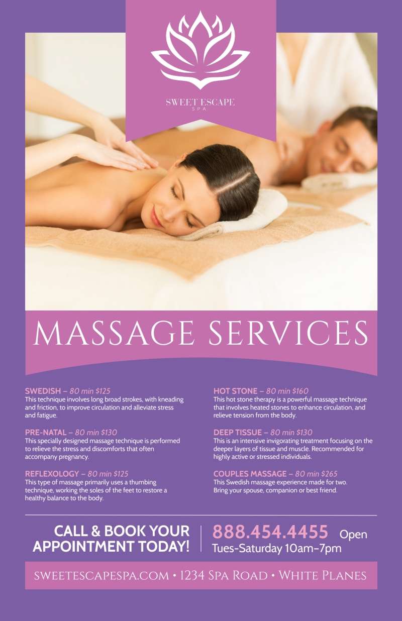 Massage Services Offered Poster Template