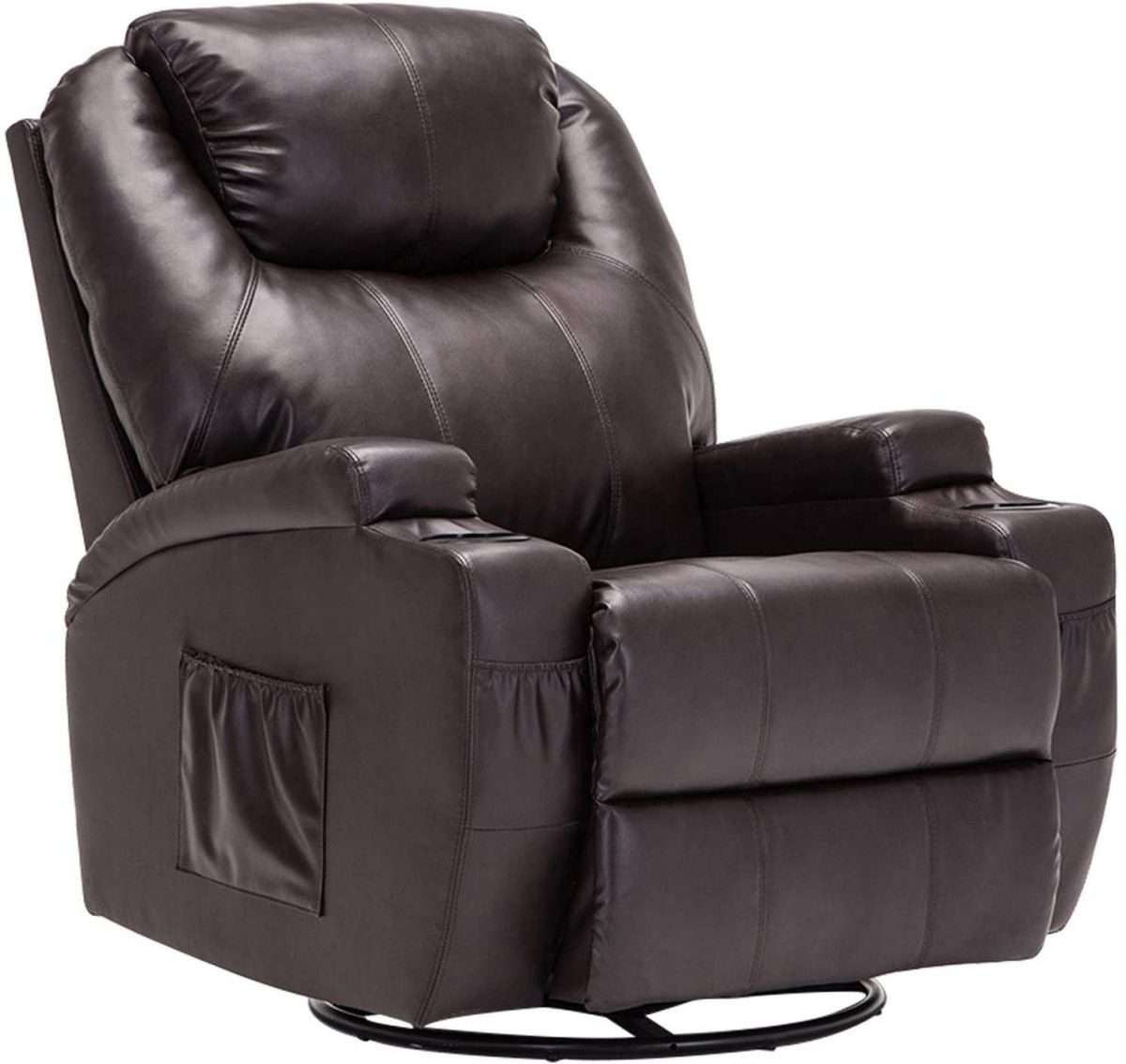 Mecor Massage Recliner Chair PU Leather Recliner Chair with Heat Rocker ...
