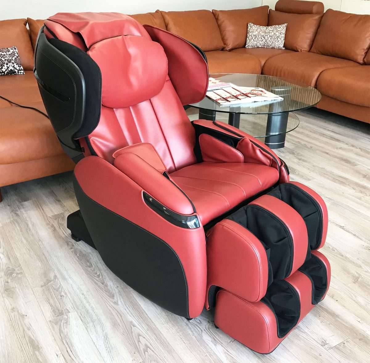 Red SofHyde Human Touch Opus 3D Massage Chair Zero Gravity Recliner by ...
