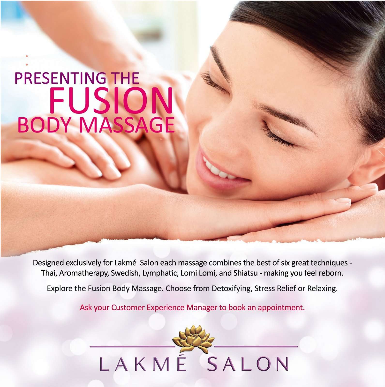 Soothe your mind body and soul with Lakmé Studios new Fusion Massage ...