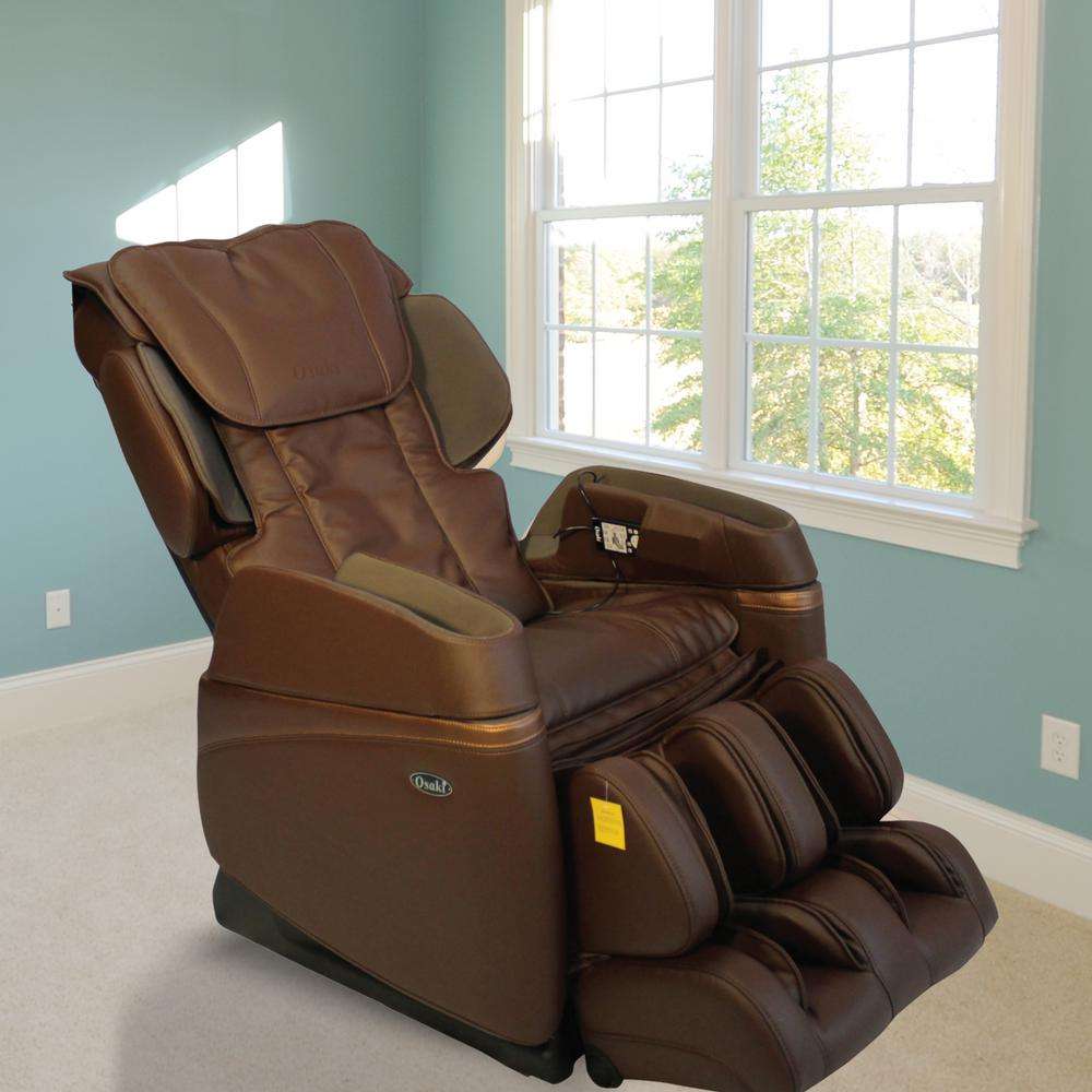 TITAN Osaki Brown Faux Leather Reclining Massage Chair