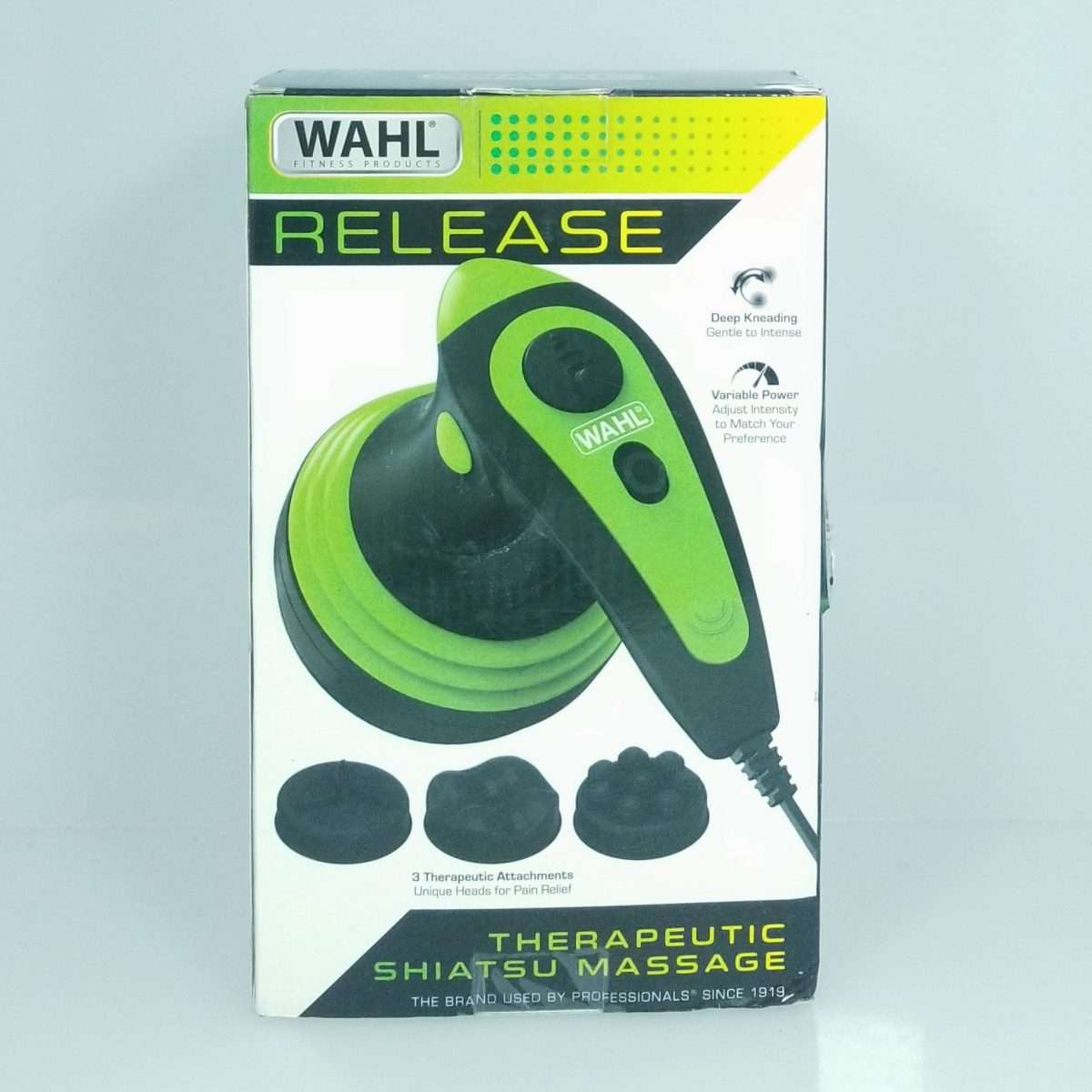 WAHL (4239) RELEASE Therapeutic Shiatsu Massager w/ 3 Attachment Heads ...