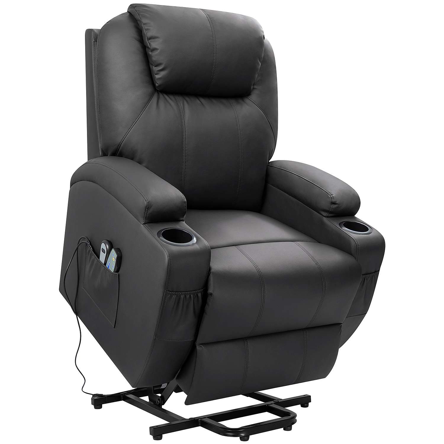 Walnew Power Lift Recliner with Massage and Heat, Black ...